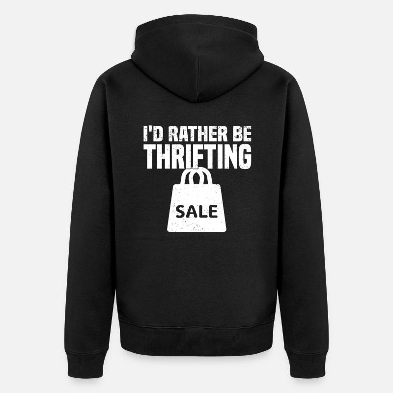 Secondhandladen Secondhand Öko Hipster Gebraucht - Unisex Premium Bio Zip Hoodie - Schwarz