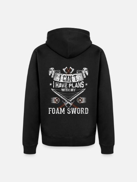 Lustiges Larp Schwertkampf Rollenspiel - Unisex Premium Bio Zip Hoodie - Schwarz
