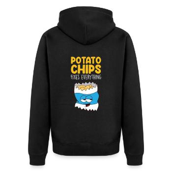 Potato Chips répare tout Chips - Veste à capuche bio Premium Unisexe - noir - Dos - Nico (187cm)