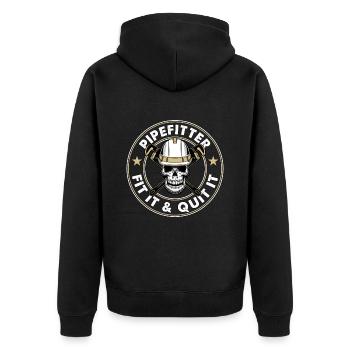 Pipefitter Fit It & Quit It Repair Man Pipefitters - Unisex Premium Organic Zip Hoodie - black - Back - Nico (187cm)