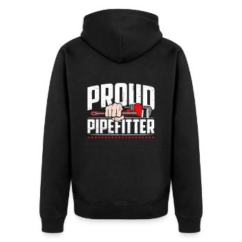 Pipefitter Proud Pipefitter Laborer Construction - Unisex Premium Organic Zip Hoodie - black - Back - Nico (187cm)