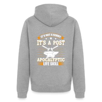 Its Not A Hobby Funny Saying Anvil Blacksmith - Unisex Premium Organic Zip Hoodie - heather grey - Back - Nico (187cm)