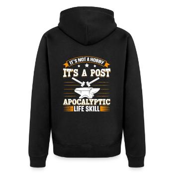 Its Not A Hobby Funny Saying Anvil Blacksmith - Unisex Premium Organic Zip Hoodie - black - Back - Nico (187cm)