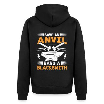 Save An Anvil - Bang A Blacksmith drôle de forgeron - Veste à capuche bio Premium Unisexe - noir - Dos - Nico (187cm)