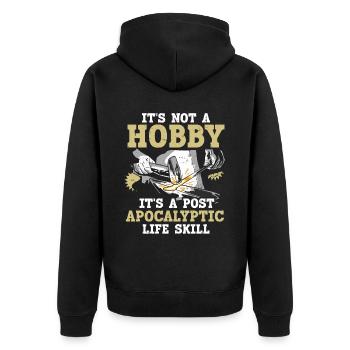 Its Not A Hobby Funny Saying Anvil Blacksmith - Unisex Premium Organic Zip Hoodie - black - Back - Nico (187cm)