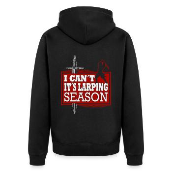Funny Larp Sword Fighting Role-playing Game - Unisex Premium Organic Zip Hoodie - black - Back - Nico (187cm)