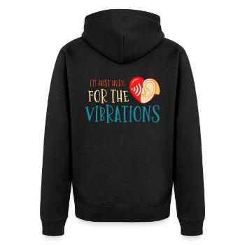 Gehörloser Stolz, Gehör, Behinderte, Taubheit - Unisex Premium Bio Zip Hoodie - Schwarz - Hinten - Nico (187cm)