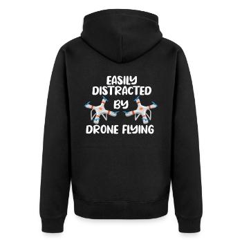 Drone flying, drones, drones, model aircraft - Unisex Premium Organic Zip Hoodie - black - Back - Nico (187cm)