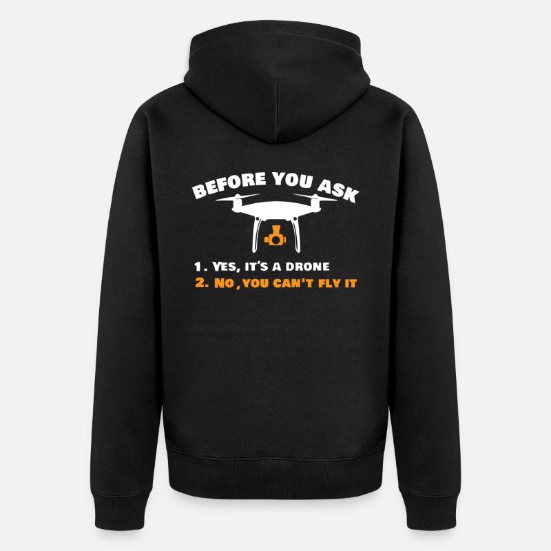Drone flying, drones, drones, model aircraft - Unisex Premium Organic Zip Hoodie - black