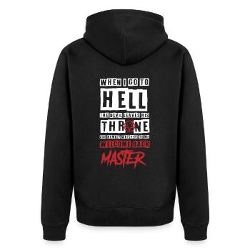 Enfer et maître, drôle - Veste à capuche bio Premium Unisexe - noir - Dos - Nico (187cm)