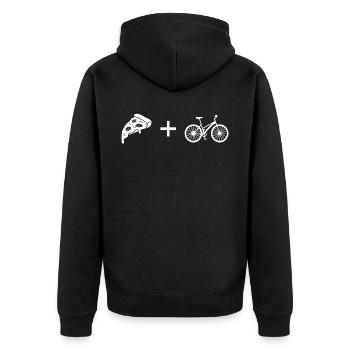 Pizza - Cycling - - Unisex Premium Organic Zip Hoodie - black - Back - Nico (187cm)