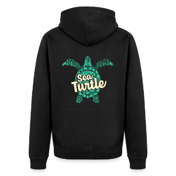 Tortue marine - Veste à capuche bio Premium Unisexe - noir - Dos - Nico (187cm)