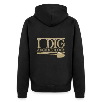 Archaeology - Unisex Premium Organic Zip Hoodie - black - Back - Nico (187cm)