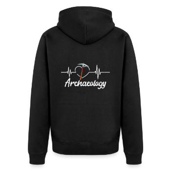 Archaeology - Unisex Premium Organic Zip Hoodie - black - Back - Nico (187cm)