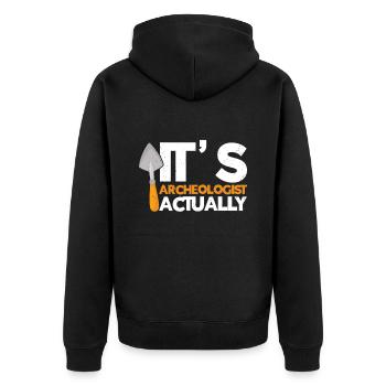 Archaeology - Unisex Premium Organic Zip Hoodie - black - Back - Nico (187cm)
