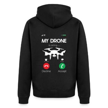 Drone - Veste à capuche bio Premium Unisexe - noir - Dos - Nico (187cm)