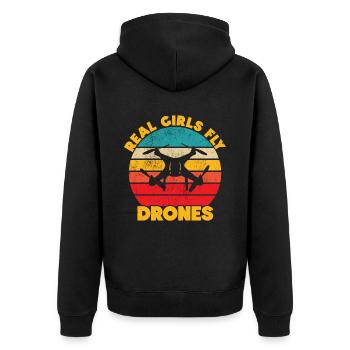Drone - Veste à capuche bio Premium Unisexe - noir - Dos - Nico (187cm)