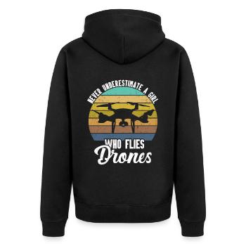 Drone - Veste à capuche bio Premium Unisexe - noir - Dos - Nico (187cm)