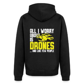 Drone - Veste à capuche bio Premium Unisexe - noir - Dos - Nico (187cm)