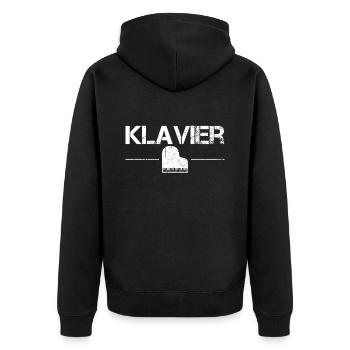Klavier - Unisex Premium Bio Zip Hoodie - Schwarz - Hinten - Nico (187cm)