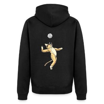 Drôle d’amoureux des chats Joueur de volley-ball Pet - Veste à capuche bio Premium Unisexe - noir - Dos - Nico (187cm)