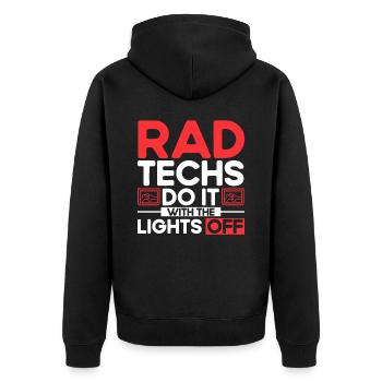 Radiology Radiologist Radiology Technician - Unisex Premium Organic Zip Hoodie - black - Back - Nico (187cm)