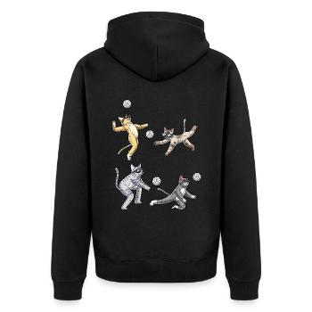 Drôle d’amoureux des chats Volleyball Pet - Veste à capuche bio Premium Unisexe - noir - Dos - Nico (187cm)