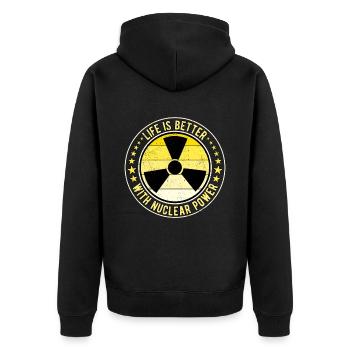 Nuclear Engineer Nuclear Technician Nuclear Energy - Unisex Premium Organic Zip Hoodie - black - Back - Nico (187cm)