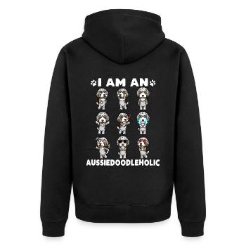 Aussiedoodle Émoticône de chien - Veste à capuche bio Premium Unisexe - noir - Dos - Nico (187cm)