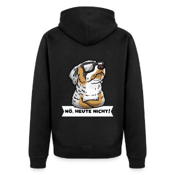 Aussiedoodle Hund Mit Sonnenbrille Stur - Unisex Premium Bio Zip Hoodie - Schwarz - Hinten - Nico (187cm)