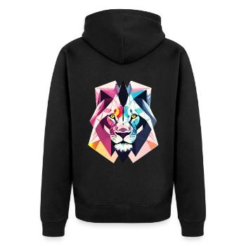 Lion polygonal - Veste à capuche bio Premium Unisexe - noir - Dos - Nico (187cm)