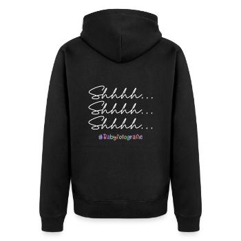 Neugeborenen Fotograf Baby Fotografie Spruch - Unisex Premium Bio Zip Hoodie - Schwarz - Hinten - Nico (187cm)