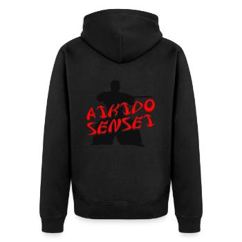 Aikido Sensei Japon Taekwondo Karaté Arts Martiaux - Veste à capuche bio Premium Unisexe - noir - Dos - Nico (187cm)