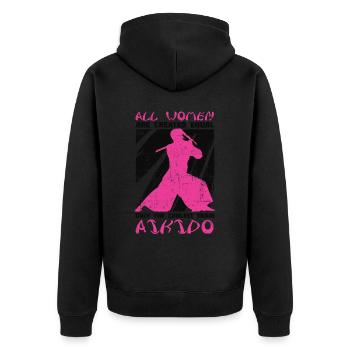 Aïkido Femmes Japon Taekwondo Karaté Arts Martiaux - Veste à capuche bio Premium Unisexe - noir - Dos - Nico (187cm)