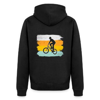 BMX rétro - Veste à capuche bio Premium Unisexe - noir - Dos - Nico (187cm)