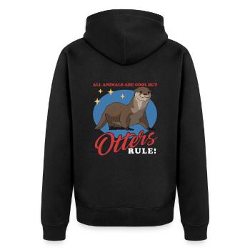 Loutre Loutre Cadeau Loutre de mer - Veste à capuche bio Premium Unisexe - noir - Dos - Nico (187cm)