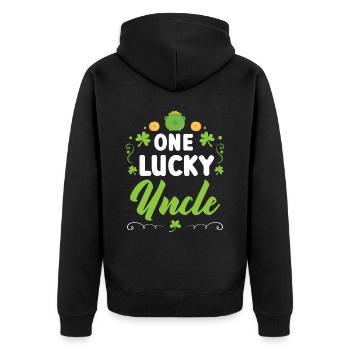Un oncle chanceux Irlandais Shenanigan Saint-Patrick - Veste à capuche bio Premium Unisexe - noir - Dos - Nico (187cm)