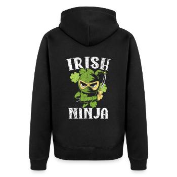 Ninja irlandais Amant St. Patrick Day Shamrock - Veste à capuche bio Premium Unisexe - noir - Dos - Nico (187cm)