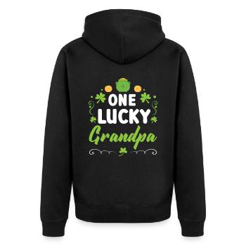 Un grand-père irlandais chanceux : St. Patrick - Veste à capuche bio Premium Unisexe - noir - Dos - Nico (187cm)