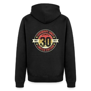 30 ans né en 1993 rétro 30e anniversaire - Veste à capuche bio Premium Unisexe - noir - Dos - Nico (187cm)
