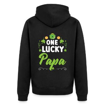 Un papa chanceux papa irlandais, le père de la Saint-Patrick - Veste à capuche bio Premium Unisexe - noir - Dos - Nico (187cm)