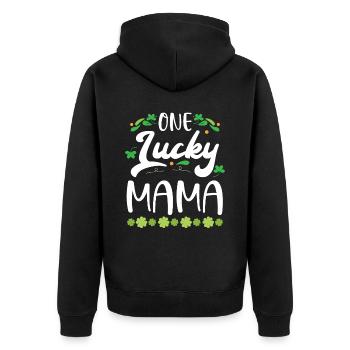 Une maman chanceuse maman irlandaise mère Saint-Patrick - Veste à capuche bio Premium Unisexe - noir - Dos - Nico (187cm)