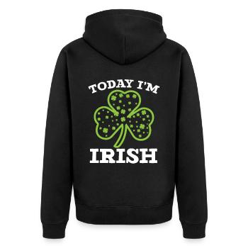 Today I'm Irish Pride St. Patricks Day Shenanigan - Unisex Premium Organic Zip Hoodie - black - Back - Nico (187cm)