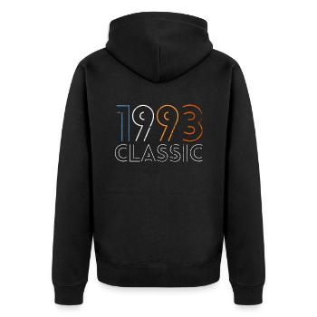 30 ans né en 1993 rétro 30e anniversaire - Veste à capuche bio Premium Unisexe - noir - Dos - Nico (187cm)