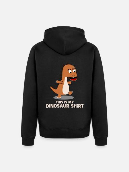 Dinos Dinosaurier - Unisex Premium Bio Zip Hoodie - Schwarz