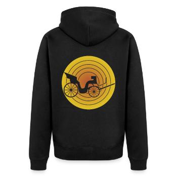 Kutscher Pferdekutsche Kutsche - Unisex Premium Bio Zip Hoodie - Schwarz - Hinten - Nico (187cm)