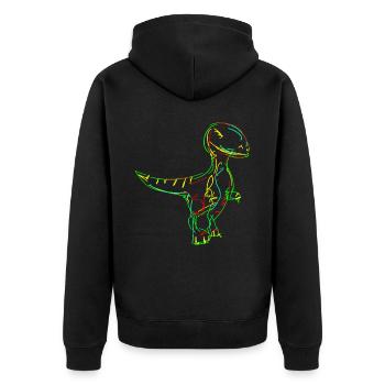 Dinos Velociraptor Dinosaure - Veste à capuche bio Premium Unisexe - noir - Dos - Nico (187cm)