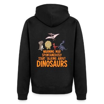 Dinosaurier Dino Dinos Dinosaur - Unisex Premium Organic Zip Hoodie - black - Back - Nico (187cm)