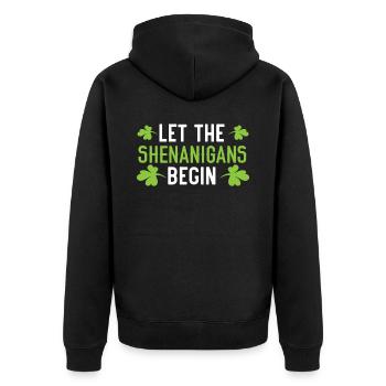 Que les manigances commencent la Saint-Patrick Irlandais - Veste à capuche bio Premium Unisexe - noir - Dos - Nico (187cm)