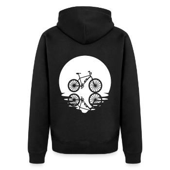 Circle and reflection - E-Bike - - Unisex Premium Organic Zip Hoodie - black - Back - Nico (187cm)